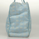 CHANEL New Travel line Tote Bag Nylon Light Blue Silver CC Auth 133486-4
