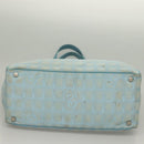 CHANEL New Travel line Tote Bag Nylon Light Blue Silver CC Auth 133486-9