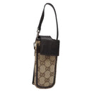 GUCCI GG Canvas Pouch Beige Silver 039 1669 1097 Auth 133490-1