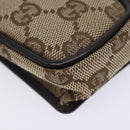 GUCCI GG Canvas Pouch Beige Silver 039 1669 1097 Auth 133490-15