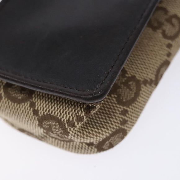 GUCCI GG Canvas Pouch Beige Silver 039 1669 1097 Auth 133490