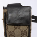 GUCCI GG Canvas Pouch Beige Silver 039 1669 1097 Auth 133490-18