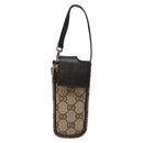 GUCCI GG Canvas Pouch Beige Silver 039 1669 1097 Auth 133490-13