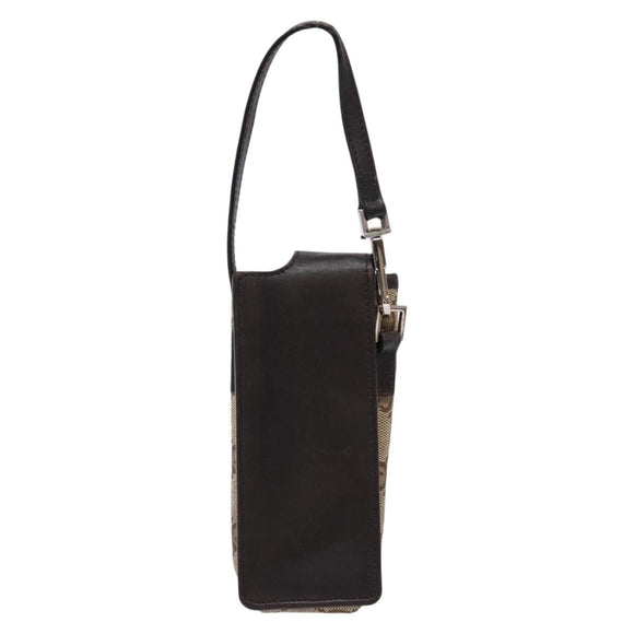 GUCCI GG Canvas Pouch Beige Silver 039 1669 1097 Auth 133490