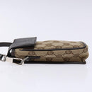 GUCCI GG Canvas Pouch Beige Silver 039 1669 1097 Auth 133490-4