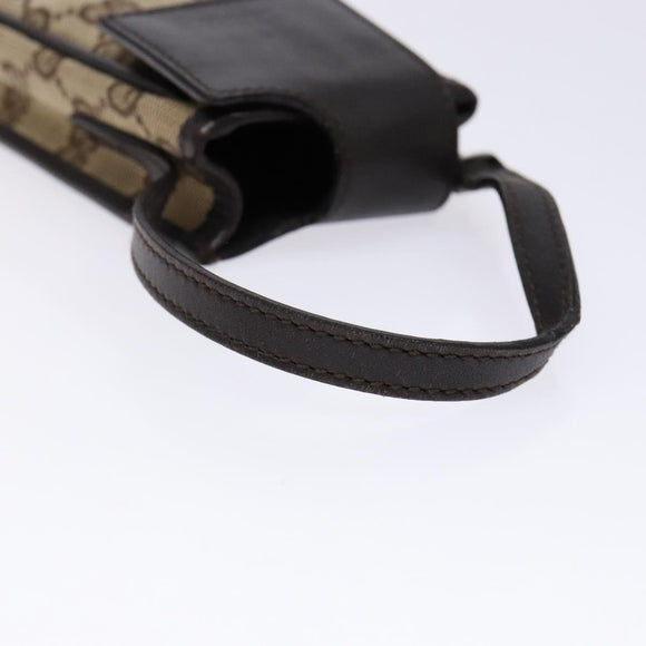 GUCCI GG Canvas Pouch Beige Silver 039 1669 1097 Auth 133490