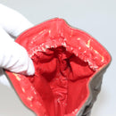 GUCCI Pouch Leather Khaki Gold Auth 133493-12