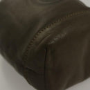 GUCCI Pouch Leather Khaki Gold Auth 133493-8