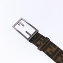 FENDI Zucca Canvas Belt Black Brown Auth 133498-6
