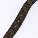 FENDI Zucca Canvas Belt Black Brown Auth 133498-8
