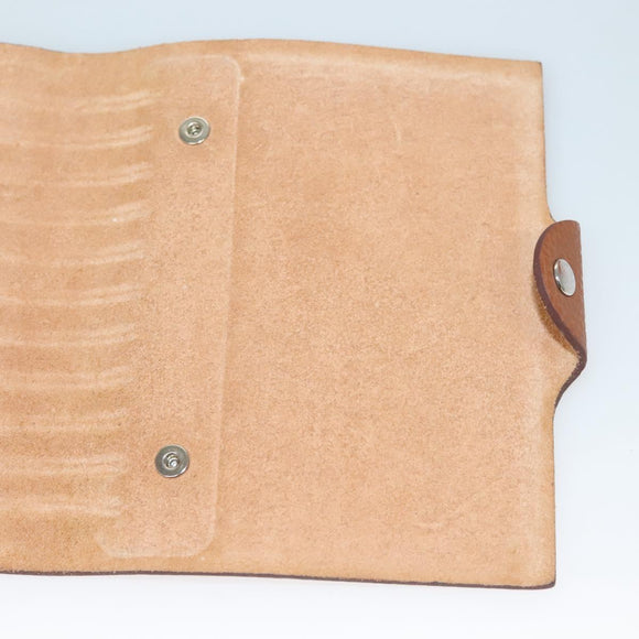 HERMES Yuris PM Day Planner Cover Leather Brown Silver Auth 133499