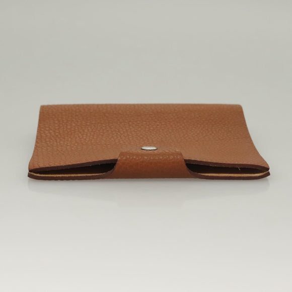 HERMES Yuris PM Day Planner Cover Leather Brown Silver Auth 133499