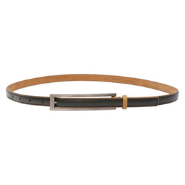 LOUIS VUITTON Belt Leather Black LV Auth 133503