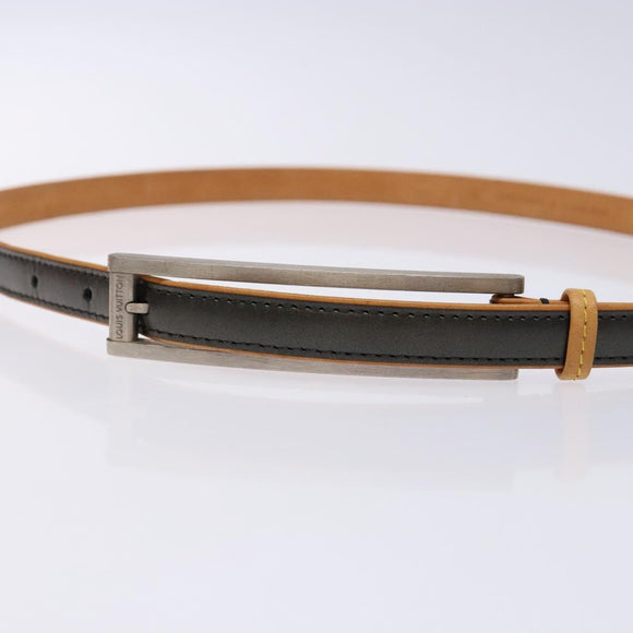 LOUIS VUITTON Belt Leather Black LV Auth 133503