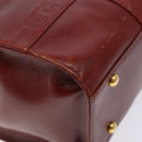 GIVENCHY Hand Bag Leather Red Gold Auth 133504-9