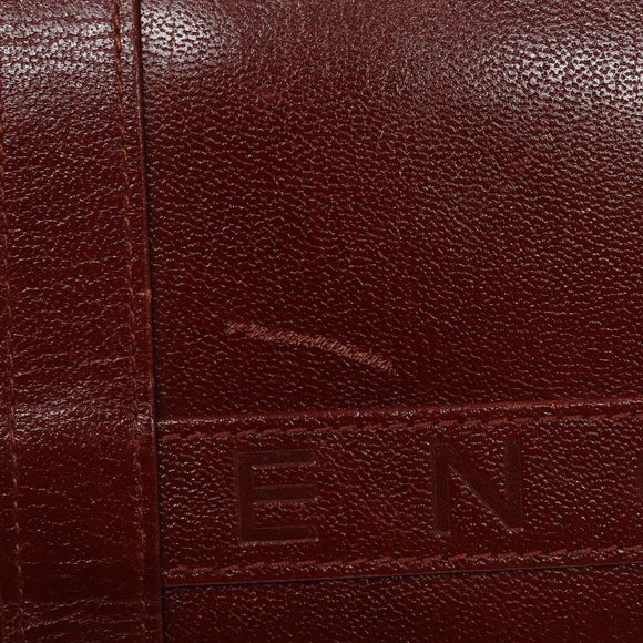 GIVENCHY Hand Bag Leather Red Gold Auth 133504