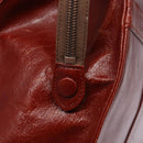 GIVENCHY Hand Bag Leather Red Gold Auth 133504-17