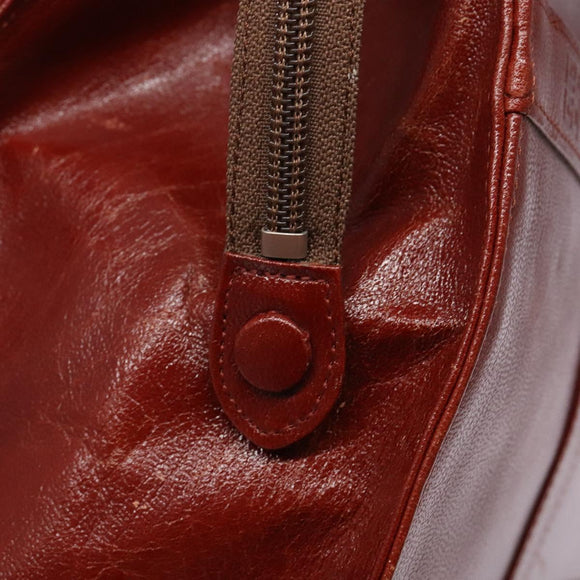 GIVENCHY Hand Bag Leather Red Gold Auth 133504