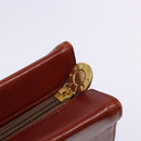 GIVENCHY Hand Bag Leather Red Gold Auth 133504-11