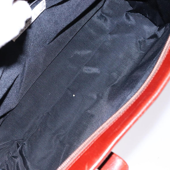 GIVENCHY Hand Bag Leather Red Gold Auth 133504