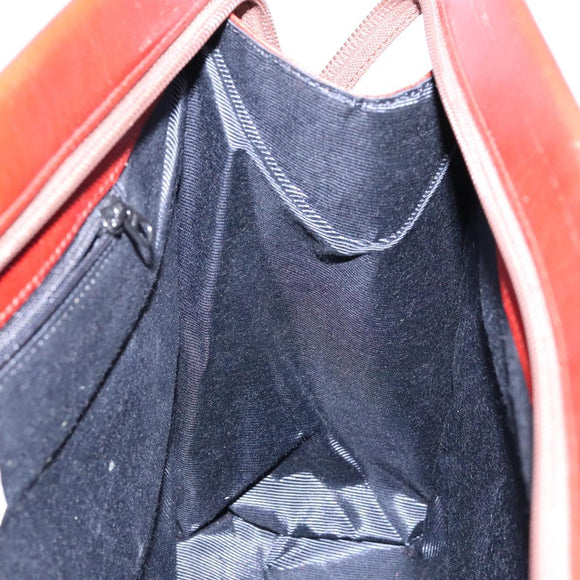 GIVENCHY Hand Bag Leather Red Gold Auth 133504