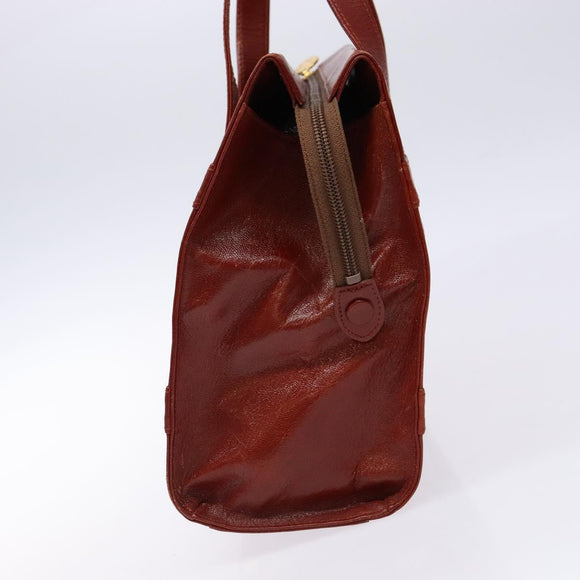 GIVENCHY Hand Bag Leather Red Gold Auth 133504