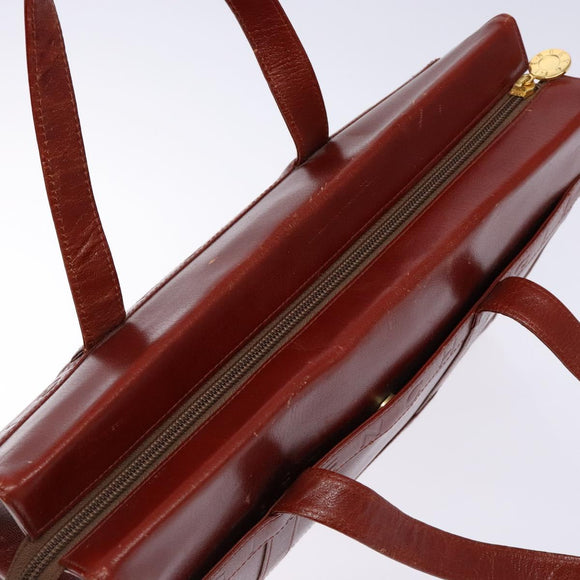 GIVENCHY Hand Bag Leather Red Gold Auth 133504