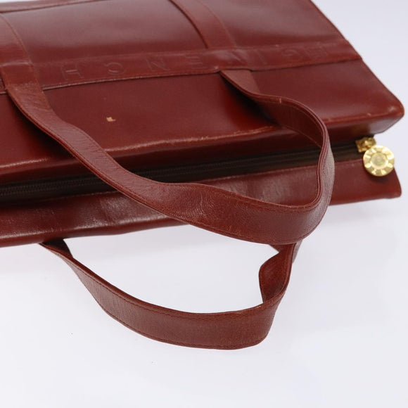 GIVENCHY Hand Bag Leather Red Gold Auth 133504