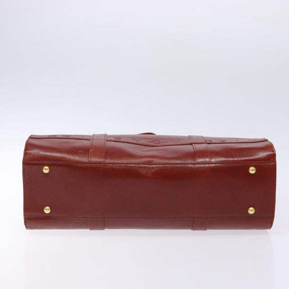 GIVENCHY Hand Bag Leather Red Gold Auth 133504