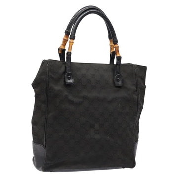 GUCCI Bamboo GG Canvas Hand Bag Black 112530 Auth 133507