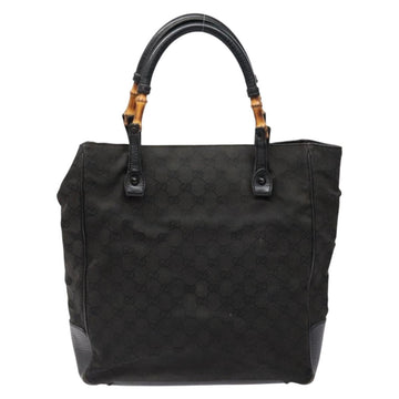 GUCCI Bamboo GG Canvas Hand Bag Black 112530 Auth 133507 - 0