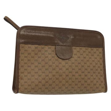 GUCCI Micro GG Supreme Clutch Bag PVC Beige 67 039 5465 Auth 133508