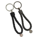 BOTTEGA VENETA INTRECCIATO Key Holder Leather Black Auth 133509-1