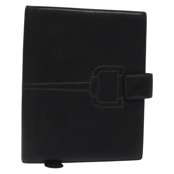 GUCCI Book Cover Leather Black Auth 133512