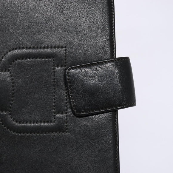 GUCCI Book Cover Leather Black Auth 133512