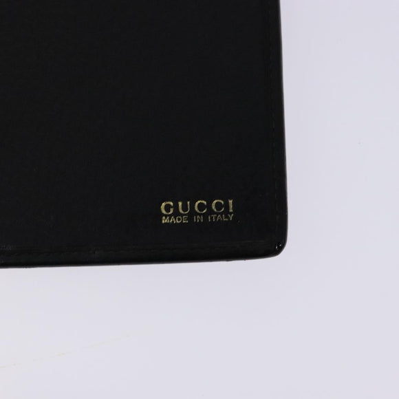GUCCI Book Cover Leather Black Auth 133512