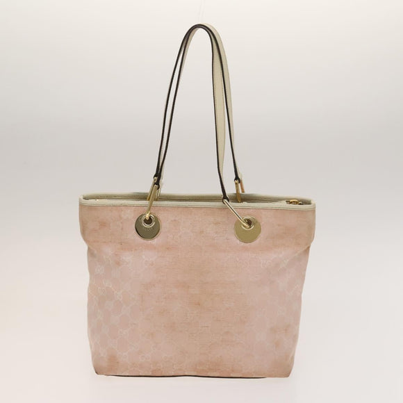GUCCI GG Canvas Tote Bag 2Set Beige Gold pink Auth 133515