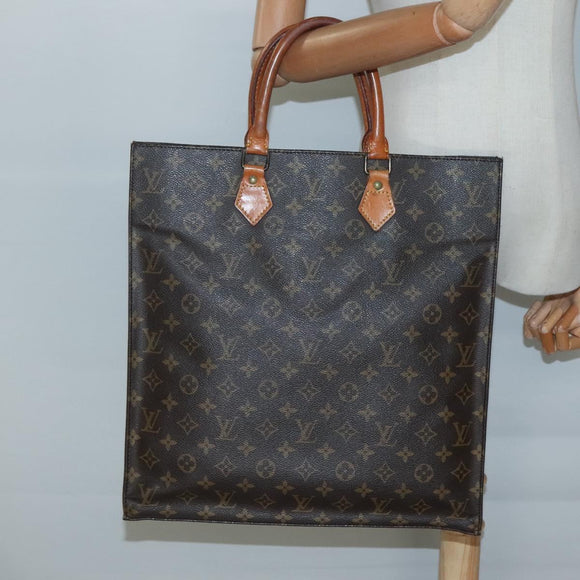 LOUIS VUITTON Monogram Sac Plat Hand Bag M51140 LV Auth 133558
