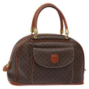 CELINE Macadam Canvas Hand Bag PVC Leather Brown Gold Auth 133564-1