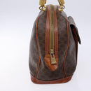 CELINE Macadam Canvas Hand Bag PVC Leather Brown Gold Auth 133564-5