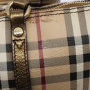 BURBERRY Nova Check Tote Bag PVC Beige Gold Auth 133565-10