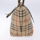 BURBERRY Nova Check Tote Bag PVC Beige Gold Auth 133565-3