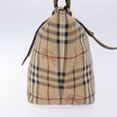 BURBERRY Nova Check Tote Bag PVC Beige Gold Auth 133565-4