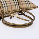 BURBERRY Nova Check Tote Bag PVC Beige Gold Auth 133565-7