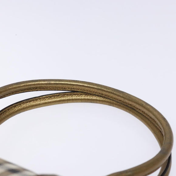 BURBERRY Nova Check Tote Bag PVC Beige Gold Auth 133565