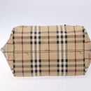 BURBERRY Nova Check Tote Bag PVC Beige Gold Auth 133565-5