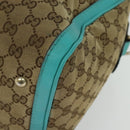GUCCI GG Canvas Hand Bag 2way Beige Gold 2472005 Auth 133566-16
