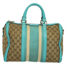 GUCCI GG Canvas Hand Bag 2way Beige Gold 2472005 Auth 133566-13