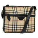BURBERRY Nova Check Shoulder Bag PVC Beige Auth 133569-1