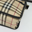 BURBERRY Nova Check Shoulder Bag PVC Beige Auth 133569-14